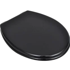 Plomberie-vidaXL Siège de toilette MDF Couvercle à fermeture en douceur Noir