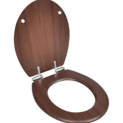vidaXL Siège de toilette MDF Couvercle à fermeture en douceur Marron