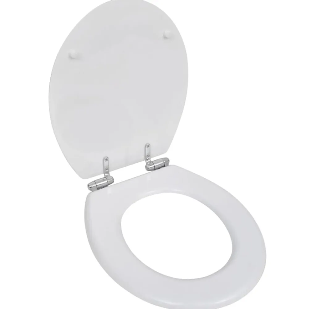 Plomberie-vidaXL Siège de toilette MDF Couvercle à fermeture en douceur Blanc