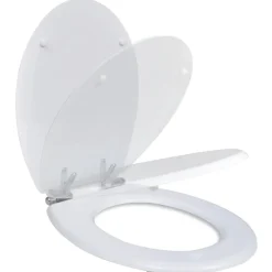 Plomberie-vidaXL Siège de toilette MDF Couvercle à fermeture en douceur Blanc