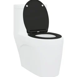 Plomberie-vidaXL Siège de toilette 47 x 37,5 x 3,8 cm Duroplast Noir