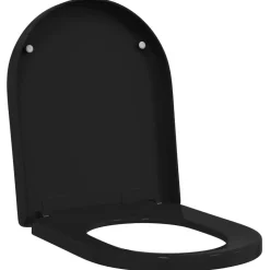 Plomberie-vidaXL Siège de toilette 48 x 36,5 x 4,5 cm Polypropylène Noir