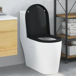 Plomberie-vidaXL Siège de toilette 48 x 36,5 x 4,5 cm Polypropylène Noir