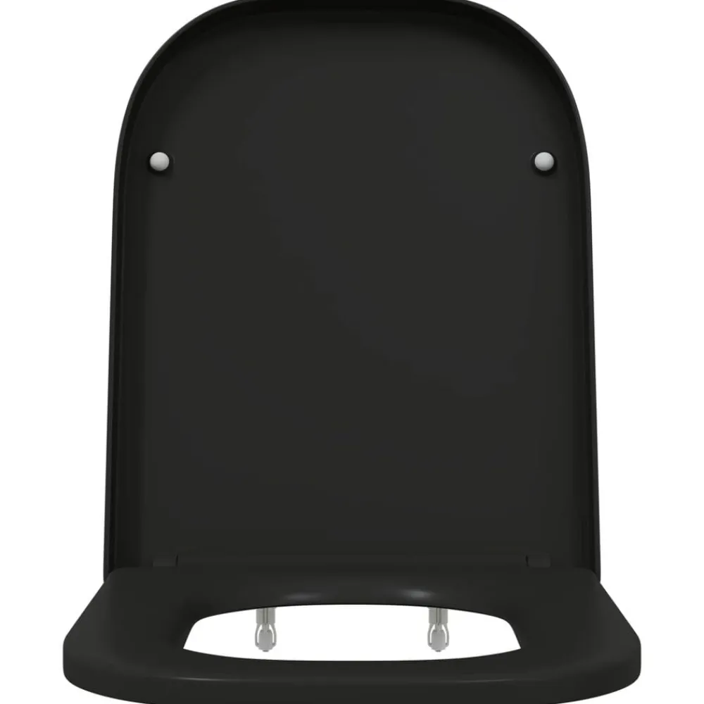 Plomberie-vidaXL Siège de toilette 47,5 x 35 x 3,6 cm Duroplast Noir