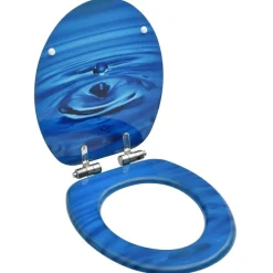 vidaXL Siège WC avec couvercle à fermeture en douceur MDF Bleu
