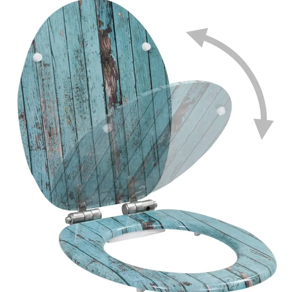 Plomberie-vidaXL Siège WC MDF Couvercle à fermeture en douceur Bois vieux