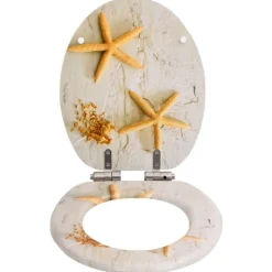 vidaXL Siège WC MDF Couvercle à fermeture en douceur Étoile de mer