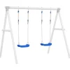 vidaXL Sièges de balançoire avec cordes 2 pcs bleu 37x15 cm PE