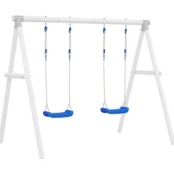 vidaXL Sièges de balançoire avec cordes 2 pcs bleu 37x15 cm PE