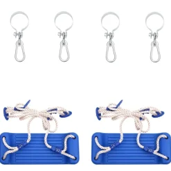 vidaXL Sièges de balançoire avec cordes 2 pcs bleu 38x16 cm PE