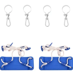 vidaXL Sièges de balançoire avec cordes 2 pcs bleu 38x16 cm PE
