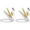 Plomberie-vidaXL Sièges de toilette et couvercles 2 pcs Plastique Blanc et jaune