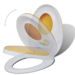 Plomberie-vidaXL Sièges de toilette et couvercles 2 pcs Plastique Blanc et jaune