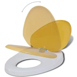 Plomberie-vidaXL Sièges de toilette et couvercles 2 pcs Plastique Blanc et jaune