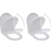 vidaXL Sièges de toilette avec couvercles 2 pcs Plastique Blanc