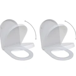 vidaXL Sièges de toilette avec couvercles 2 pcs Plastique Blanc