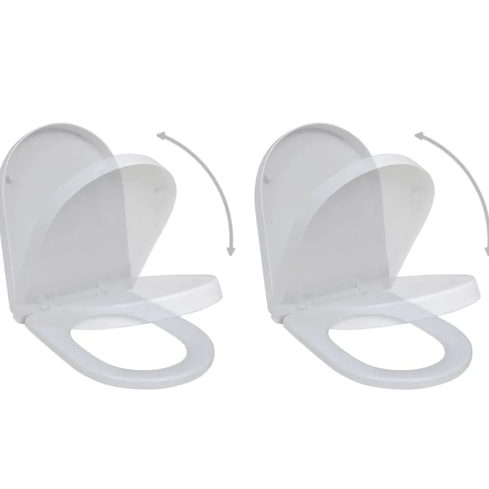 vidaXL Sièges de toilette avec couvercles 2 pcs Plastique Blanc