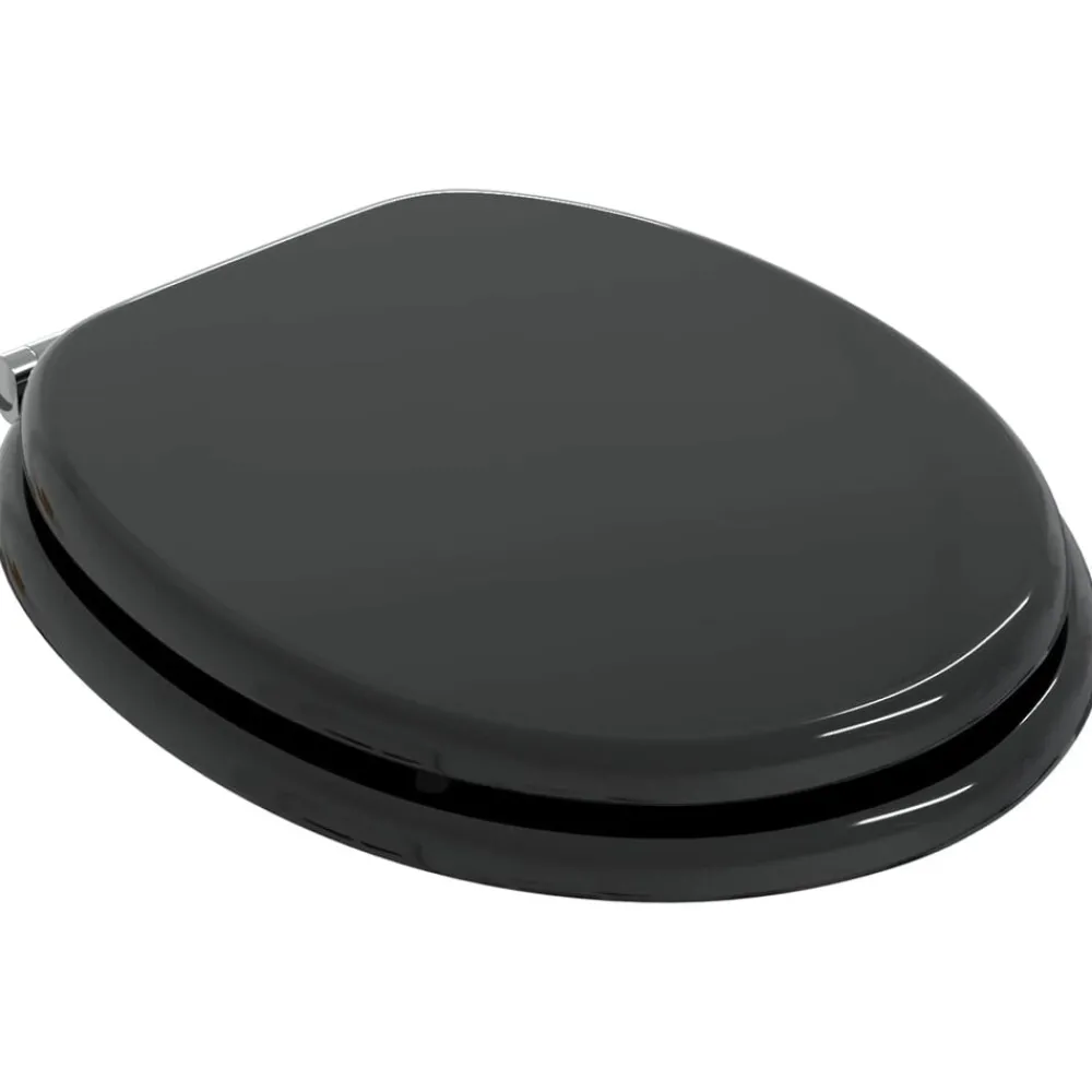 vidaXL Sièges de toilette avec couvercles 2 pcs MDF Noir
