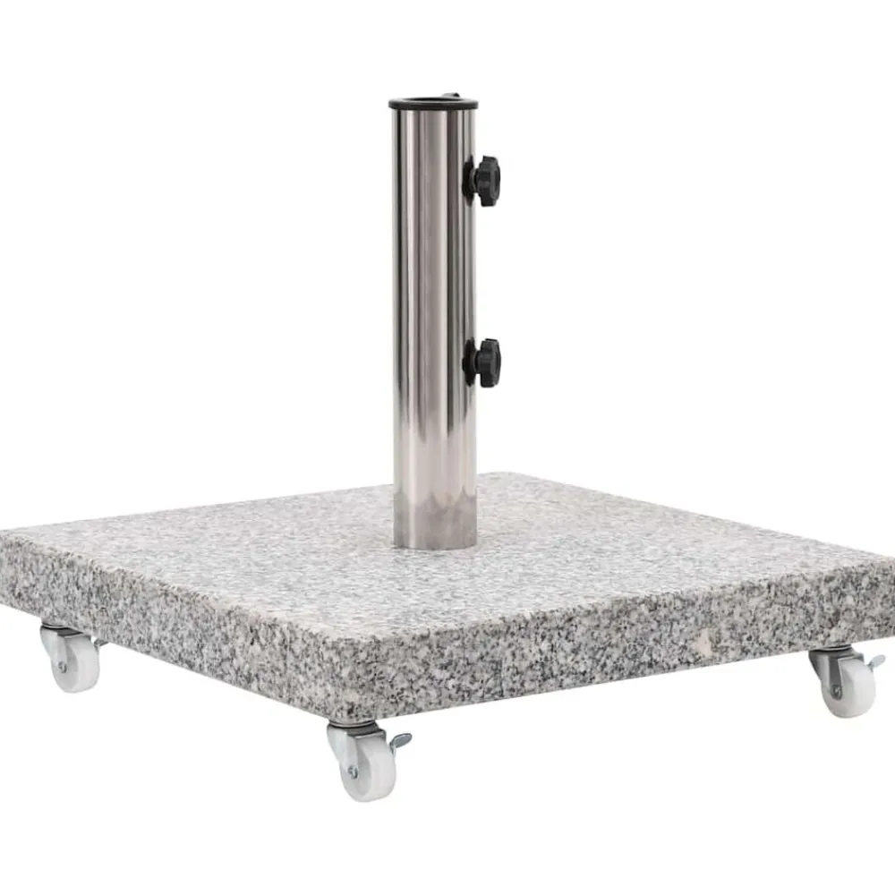 Pelouses & Jardins-vidaXL Socle de parasol Granite 30 kg Carré Gris