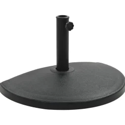 vidaXL Socle demi-rond de parasol Polyrésine 15 kg Noir