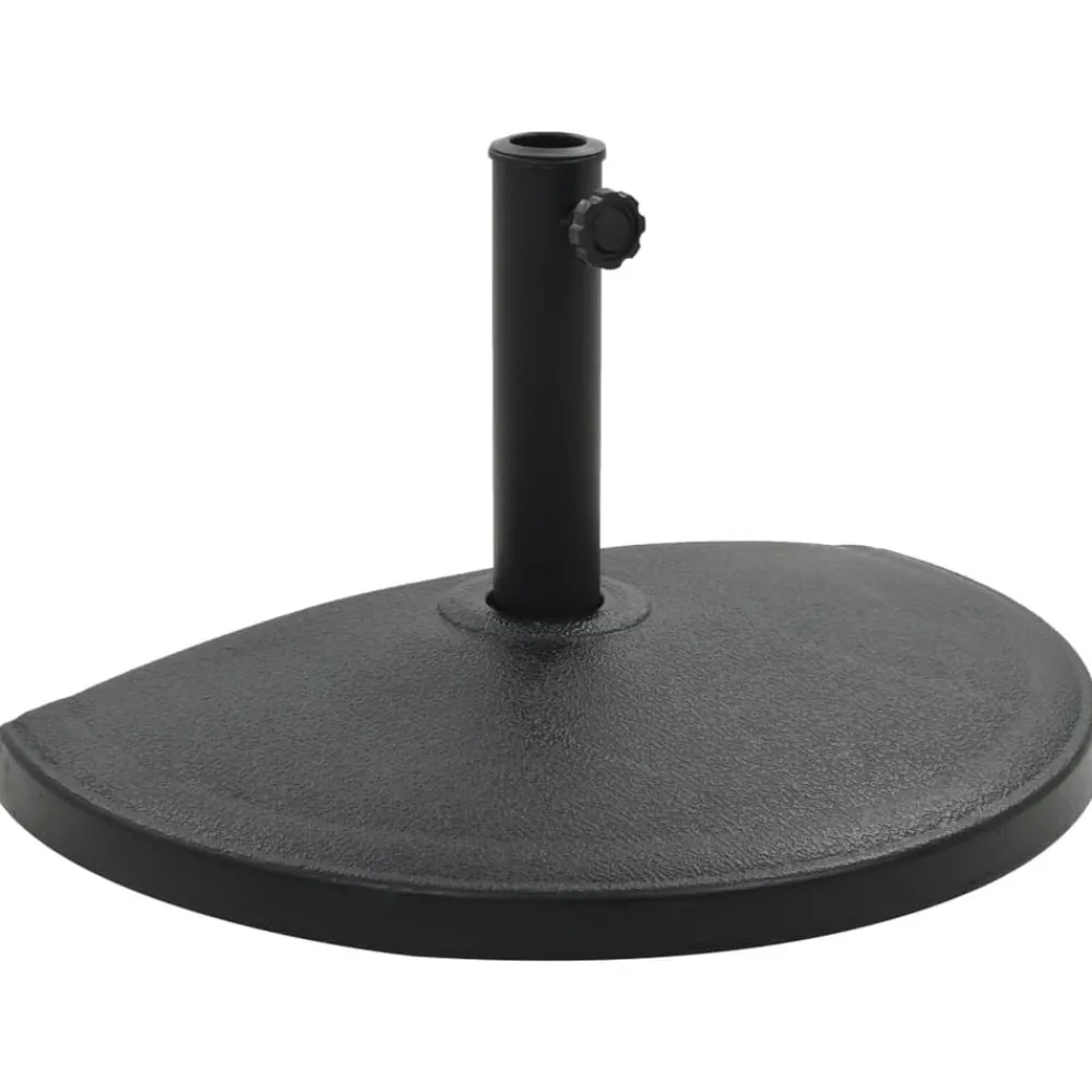 vidaXL Socle demi-rond de parasol Polyrésine 15 kg Noir
