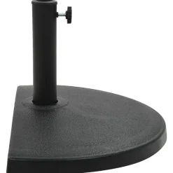 vidaXL Socle demi-rond de parasol Polyrésine 15 kg Noir