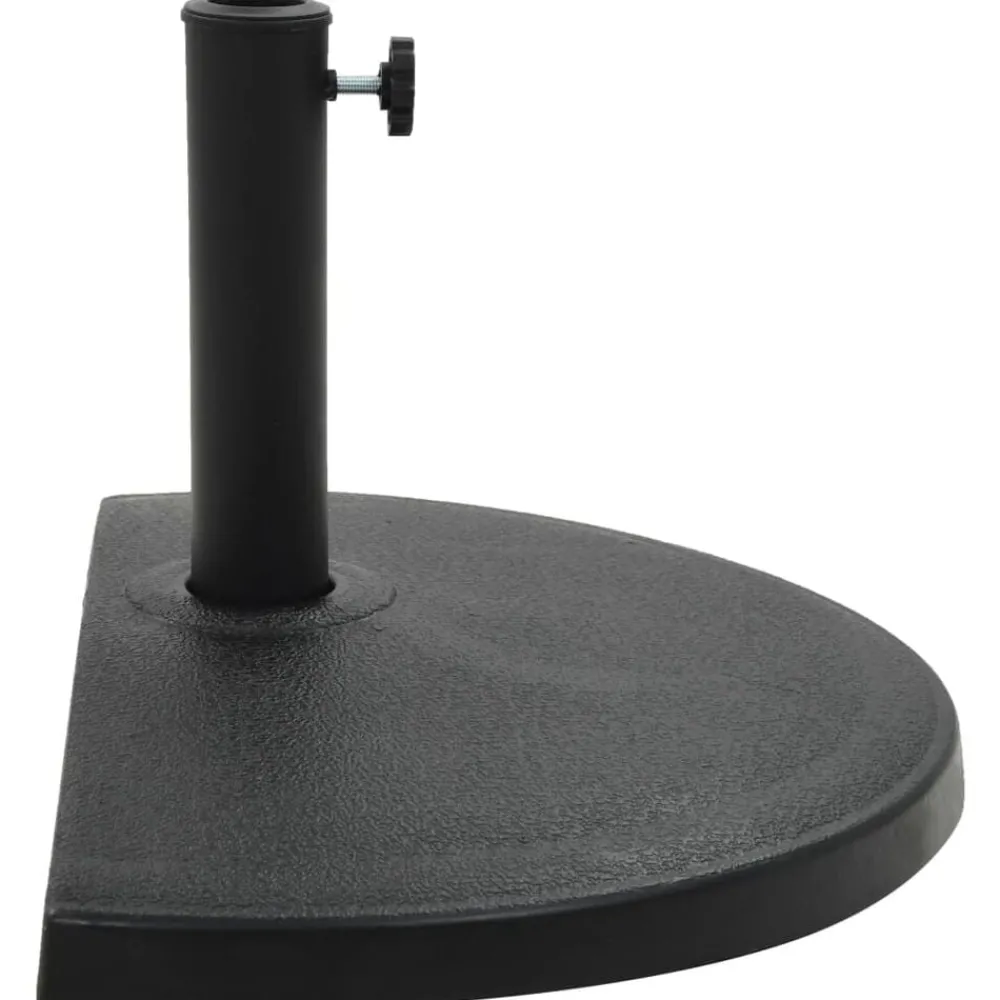 vidaXL Socle demi-rond de parasol Polyrésine 15 kg Noir