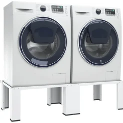 Accessoires Pour Appareils Électroménagers-vidaXL Socle double pour lave-linge et sèche-linge Blanc