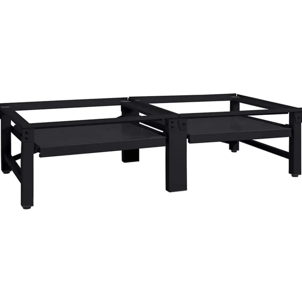 Accessoires Pour Appareils Électroménagers-vidaXL Socle pour Machine à Laver 2 pcs 124,5 x 61,5 x 32,5 cm Noir