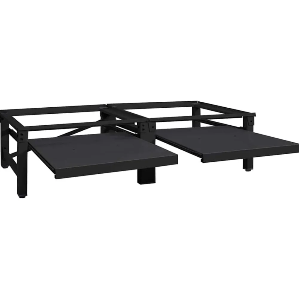 Accessoires Pour Appareils Électroménagers-vidaXL Socle pour Machine à Laver 2 pcs 124,5 x 61,5 x 32,5 cm Noir