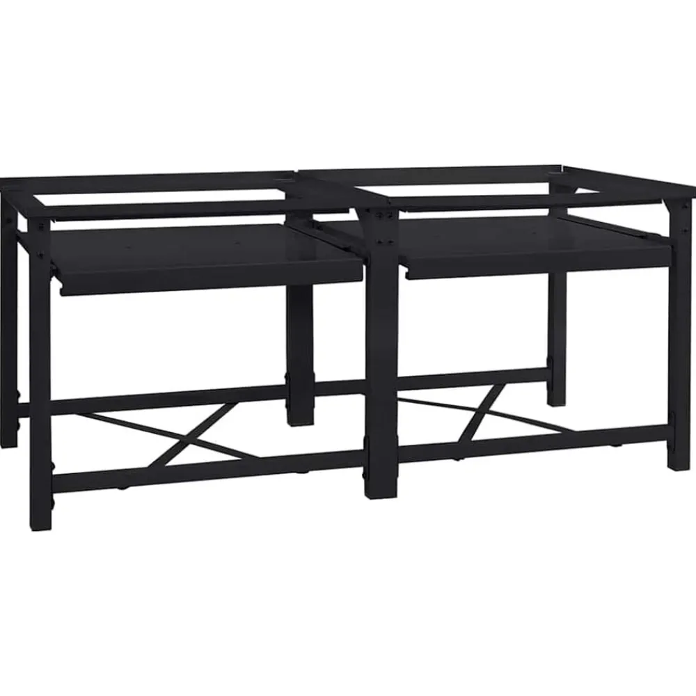 vidaXL Socle pour Machine à Laver 2 pcs 120 x 56 x 52 cm Acier