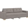 vidaXL Sofa 3 places Taupe 220 cm tissu