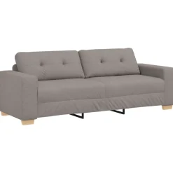 vidaXL Sofa 3 places Taupe 220 cm tissu
