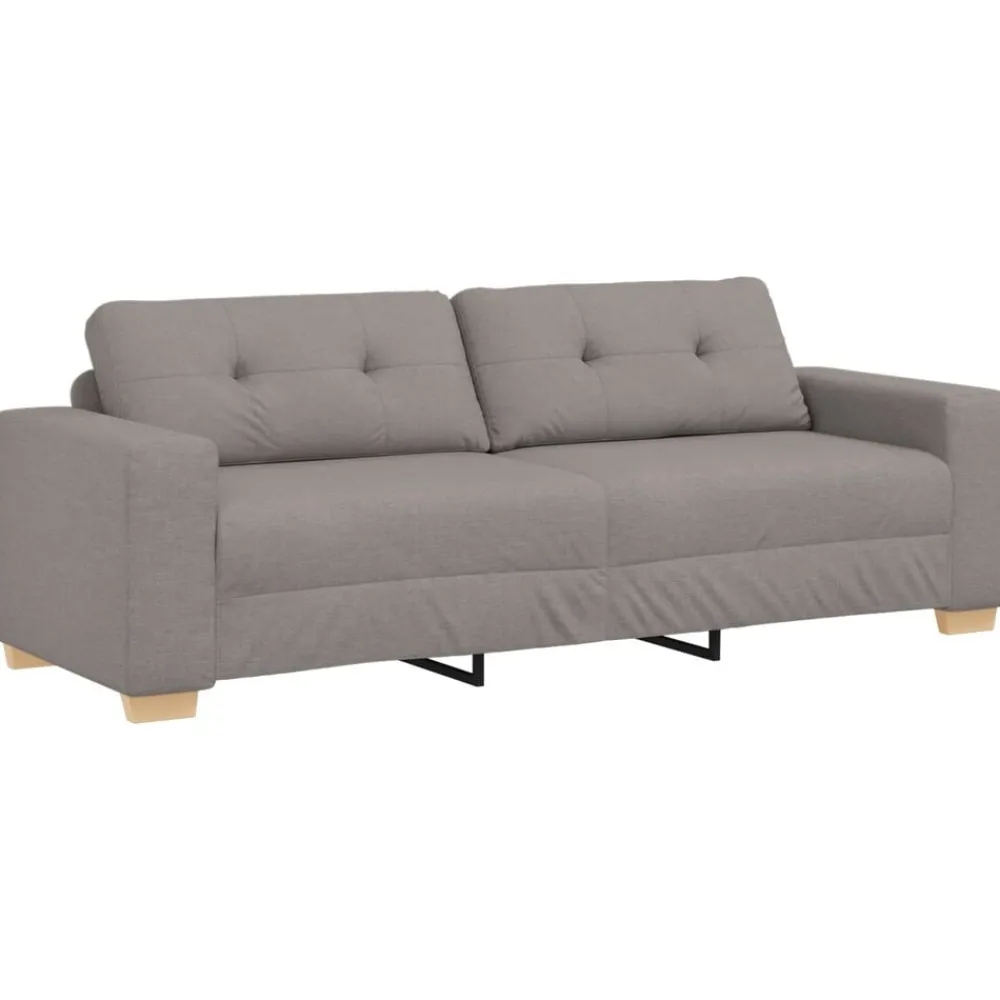 vidaXL Sofa 3 places Taupe 220 cm tissu
