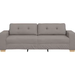vidaXL Sofa 3 places Taupe 220 cm tissu
