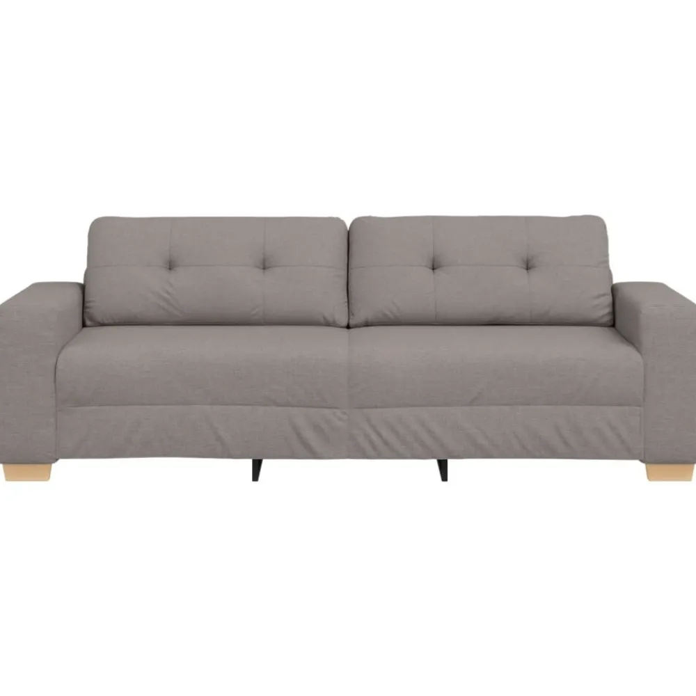 vidaXL Sofa 3 places Taupe 220 cm tissu