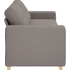 vidaXL Sofa 3 places Taupe 220 cm tissu