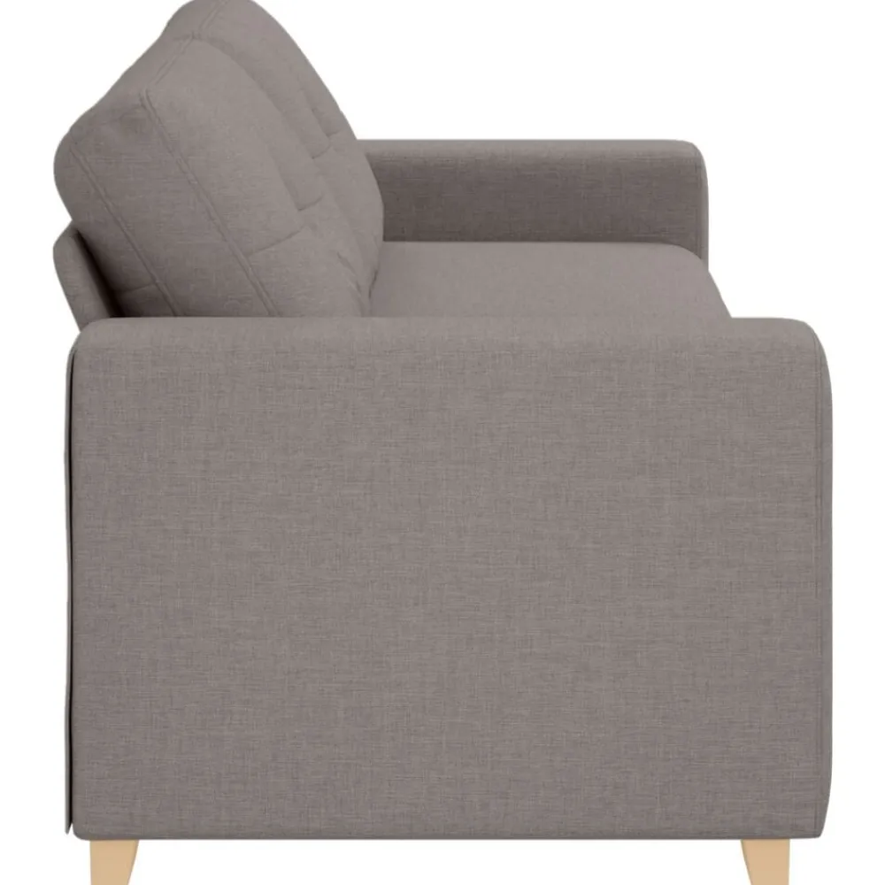 vidaXL Sofa 3 places Taupe 220 cm tissu