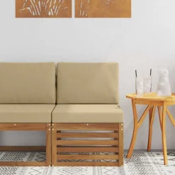 vidaXL Sofa de milieu extérieur Bois d'Acacia Massif Naturel