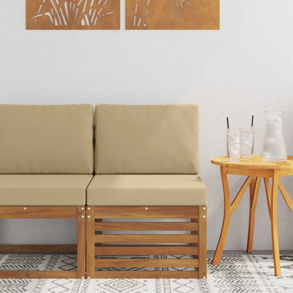 vidaXL Sofa de milieu extérieur Bois d'Acacia Massif Naturel