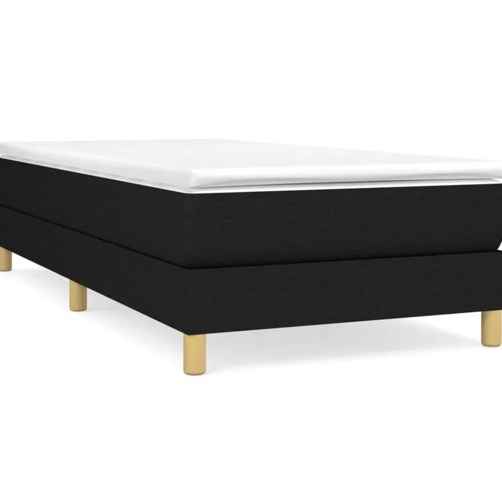 Lits & Accessoires-vidaXL Sommier à lattes de lit et matelas 80x200 cm Tissu Noir