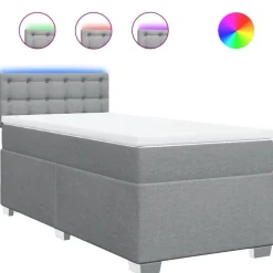 vidaXL Sommier à lattes de lit avec matelas 80x200 cm tissu