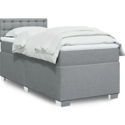 vidaXL Sommier à lattes de lit avec matelas 80x200 cm tissu