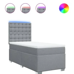 vidaXL Sommier à lattes de lit avec matelas 80x200 cm tissu