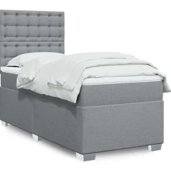 vidaXL Sommier à lattes de lit avec matelas 80x200 cm tissu