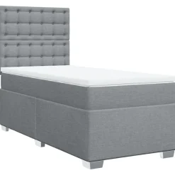 vidaXL Sommier à lattes de lit avec matelas 80x200 cm tissu