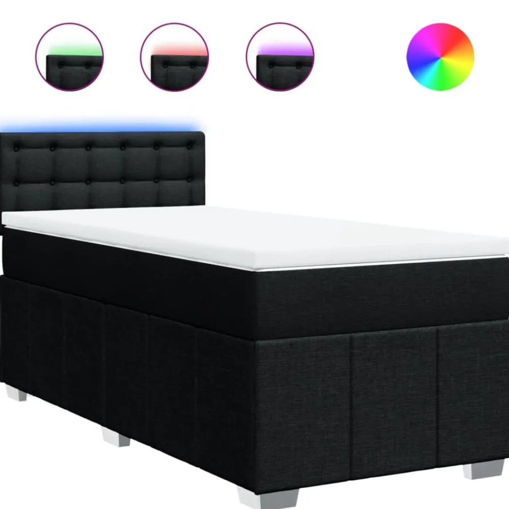 vidaXL Sommier à lattes de lit et matelas 80x200 cm Tissu