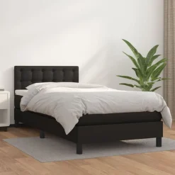 vidaXL Sommier à lattes de lit avec matelas 80x200cm Similicuir