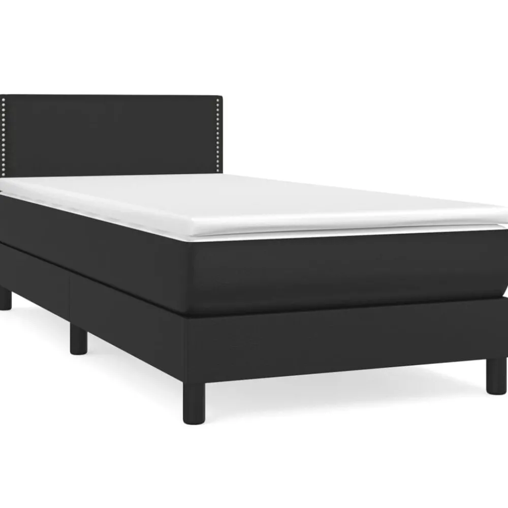 vidaXL Sommier à lattes de lit avec matelas 80x200cm Similicuir
