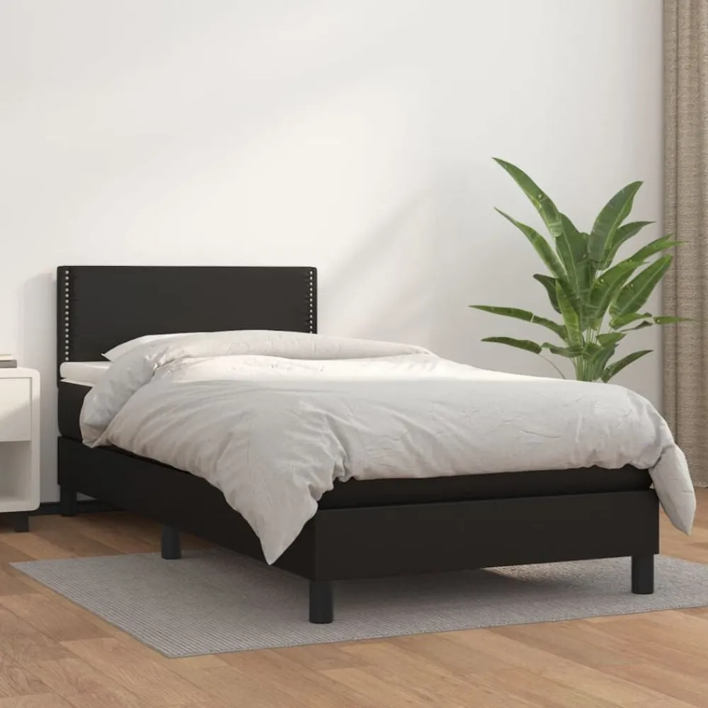 vidaXL Sommier à lattes de lit avec matelas 80x200cm Similicuir